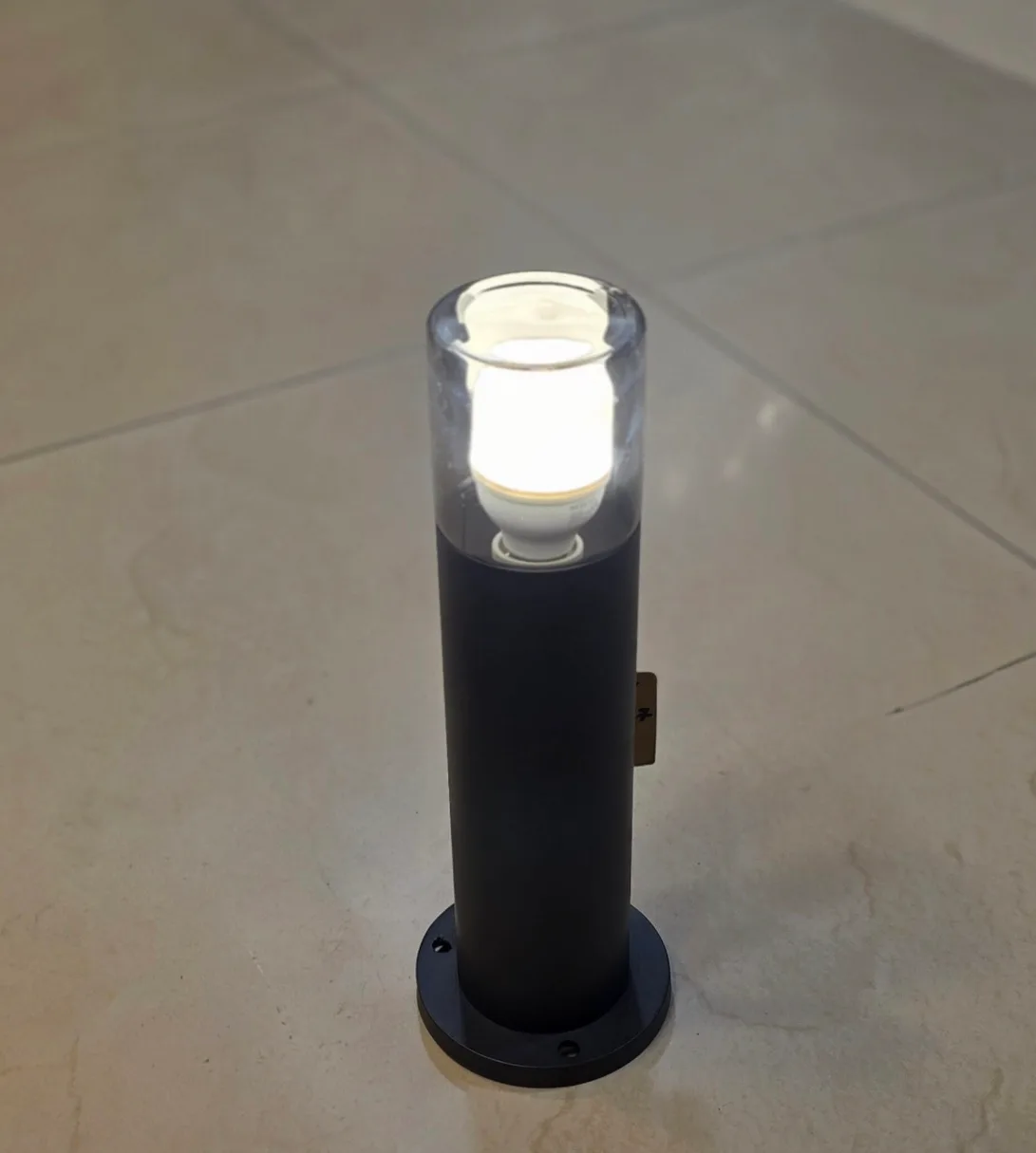 Outdoor Mini Smokey Glass Bollard